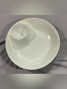 Gibson Home Gracious Dining 12” White Chip & Dip Serving Bowl